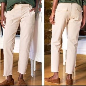 Frank & Eileen Ankle Pants in Italian Peached Tan Khaki Twill Cotton Size 6